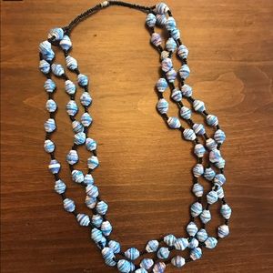 Triple strand beaded artisan necklace